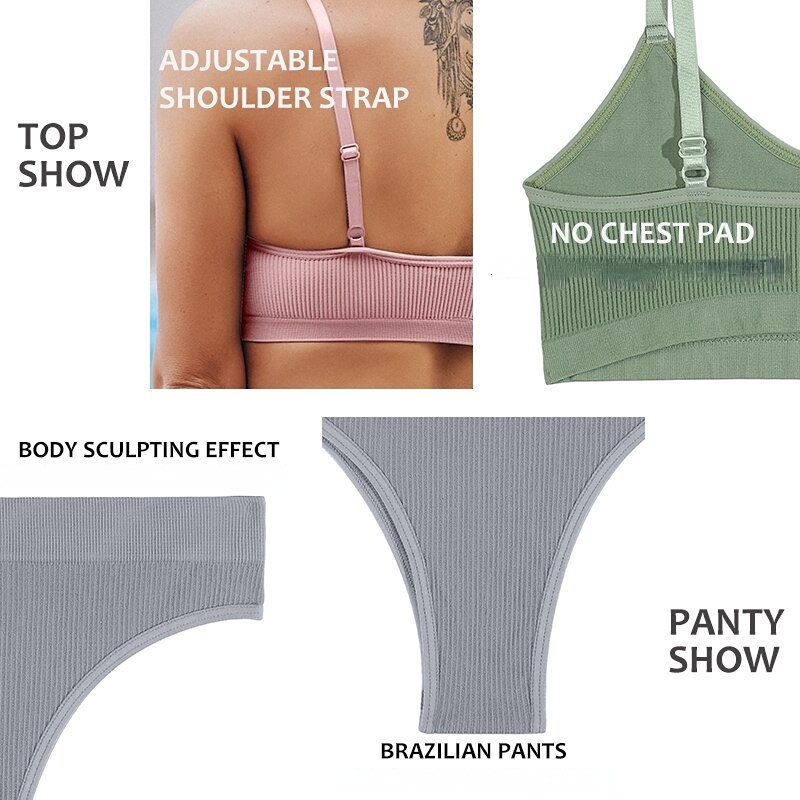 Set đồ lót FINETOO phong cách thể thao gợi cảm thời trang cho nữ (có bán lẻ)