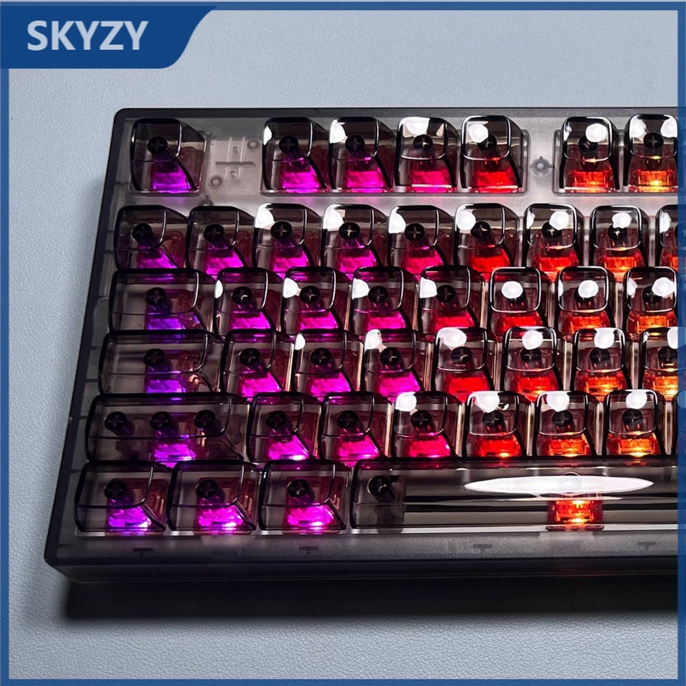 Keycaps CBSA Profile trong suốt truyền ánh sáng pudding Chất liệu PC Bàn phím cơ Bộ Keycap RGB