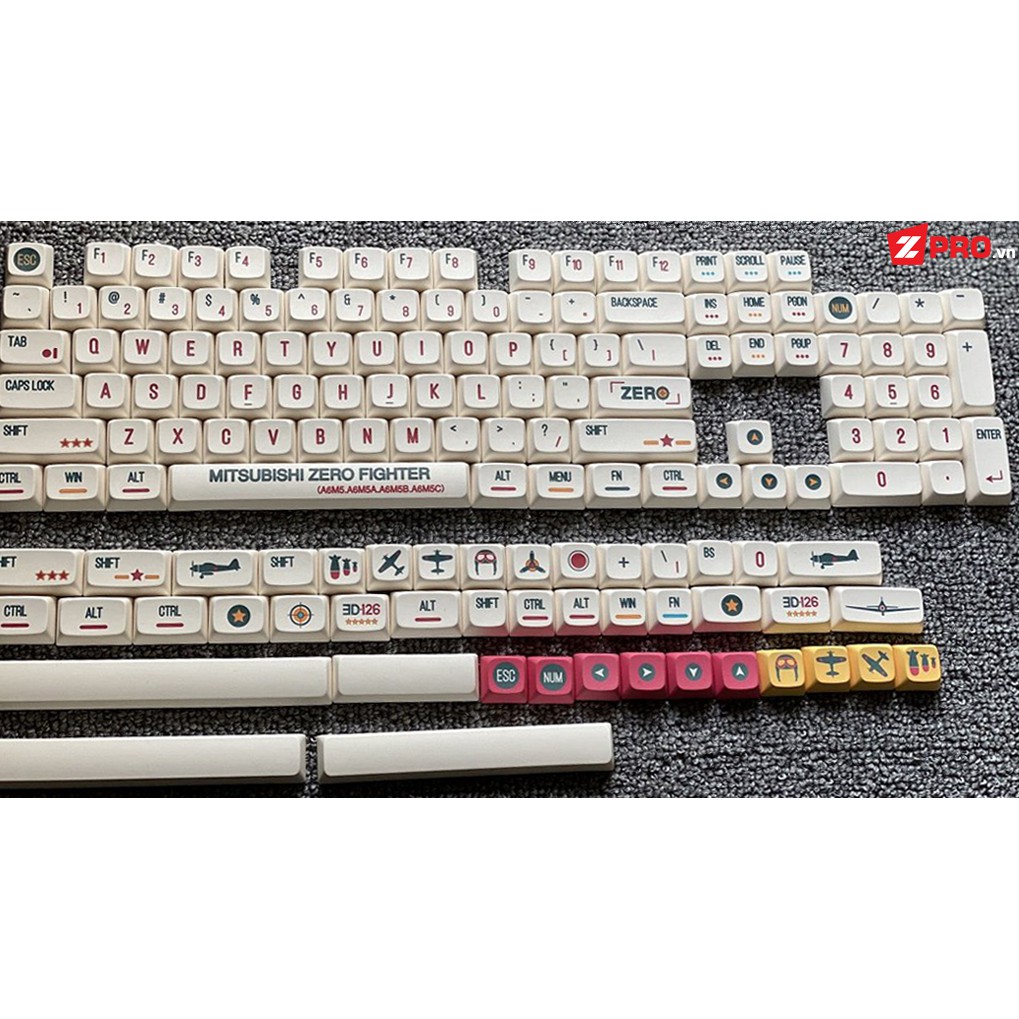 Bộ Keycap XDA Mitsubishi Zero Fighter 148 Phím