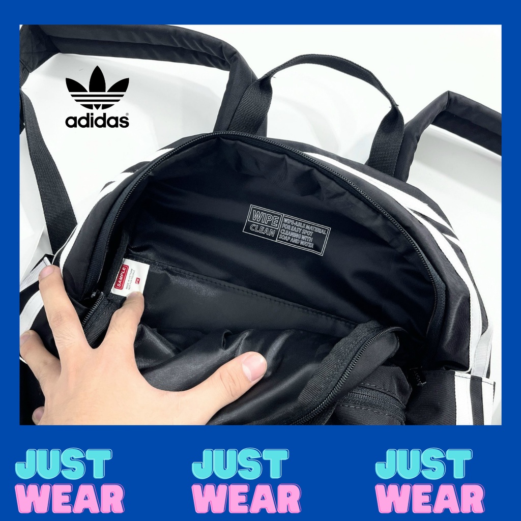 Balo Adidas 3 sọc balo đi học thể thao cao cấp chất vải polyester chống thấm nước chống sốc siêu sịn