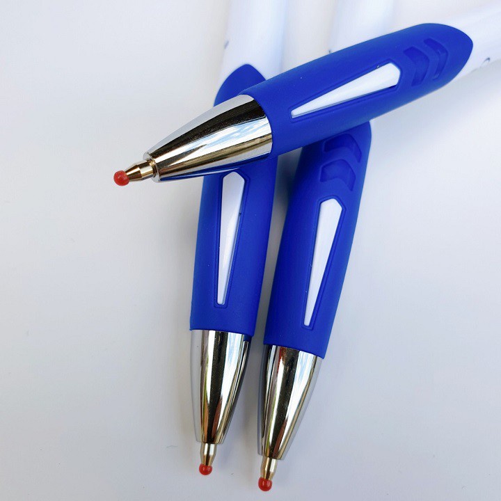 Hộp 10 Bút bi Thiên Long LEDGER TL-102 nét 1.0mm - Mực màu xanh - Tặng kèm 3 bút cùng loại