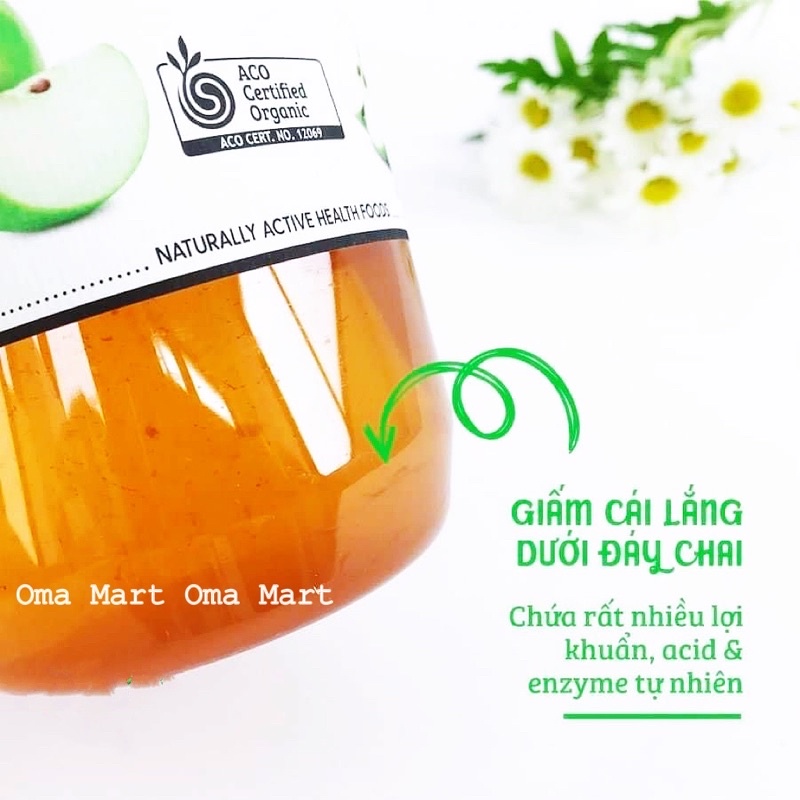 Giấm táo hữu cơ (có giấm cái) Barners Naturals