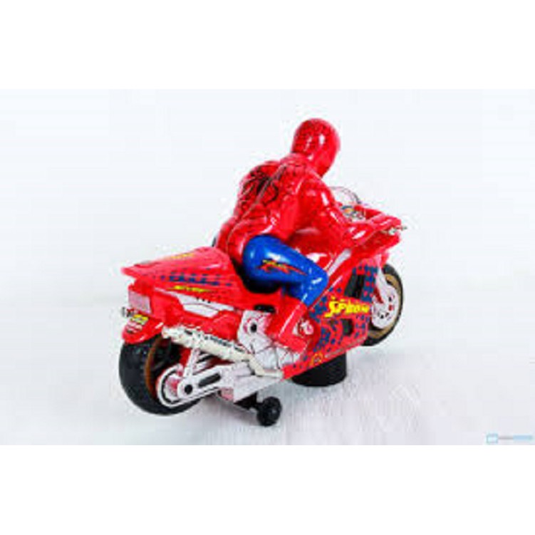 Đồ chơi người nhện đi xe máy phát đèn nhạc siêu đẹp chắc chắn, Trò chơi spiderman dùng pin phát nhạc có đèn