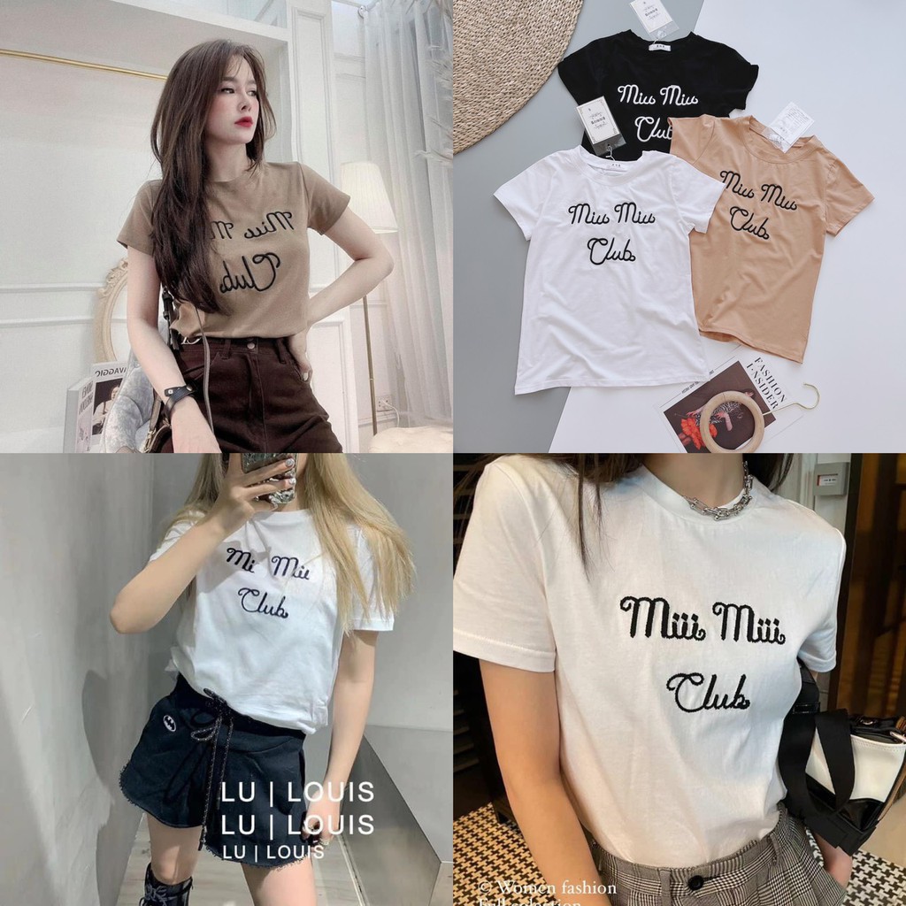 ÁO PHÔNG THÊU CHỮ MIUMIU CỰC HOT NỮ A48