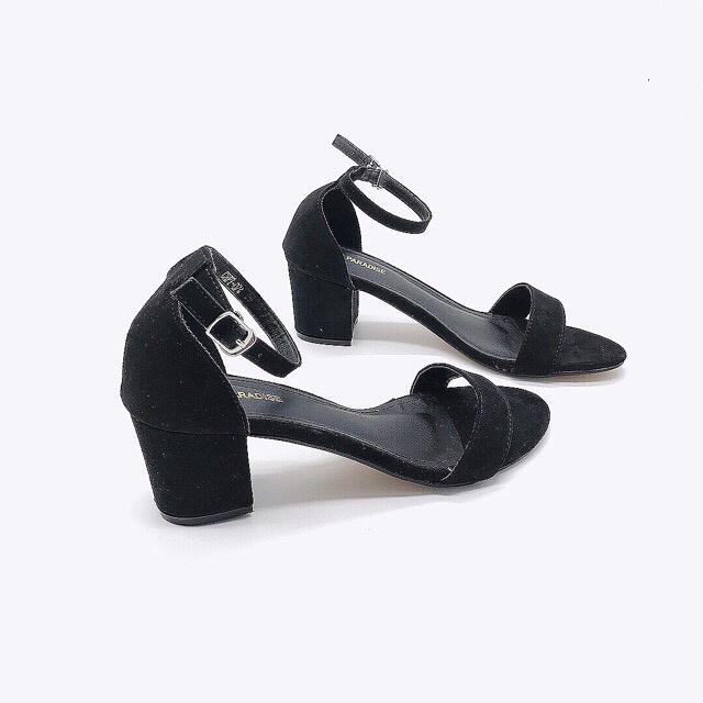 SANDAL CAO BÍT GÓT ĐEN BASIC ĐẾ VUÔNG 3CM- 5CM- 7CM HỞ NGÓN TRẺ TRUNG VÀ DỄ PHỐI ĐỒ