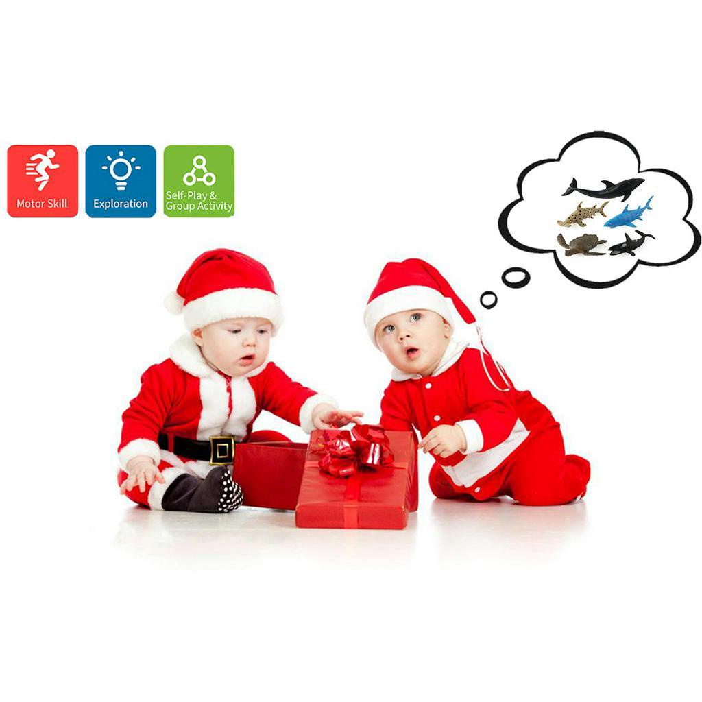 Monster Set 5 Mô Hình Động Vật Biển Sinh Động Bằng pvc megalodon Cá Mập Xanh Trắng Dành Cho Trẻ Em 3 +