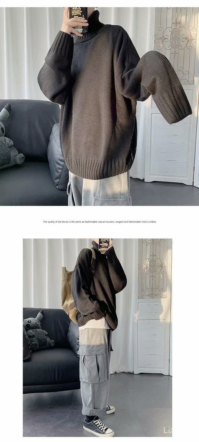 Áo Sweater Cổ Lọ Dáng Rộng Thời Trang Thu Đông Cho Nam Giới | BigBuy360 - bigbuy360.vn