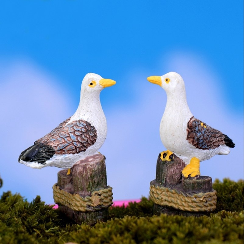 Set 2 mô hình chú chim biển dùng trang trí sân vườn