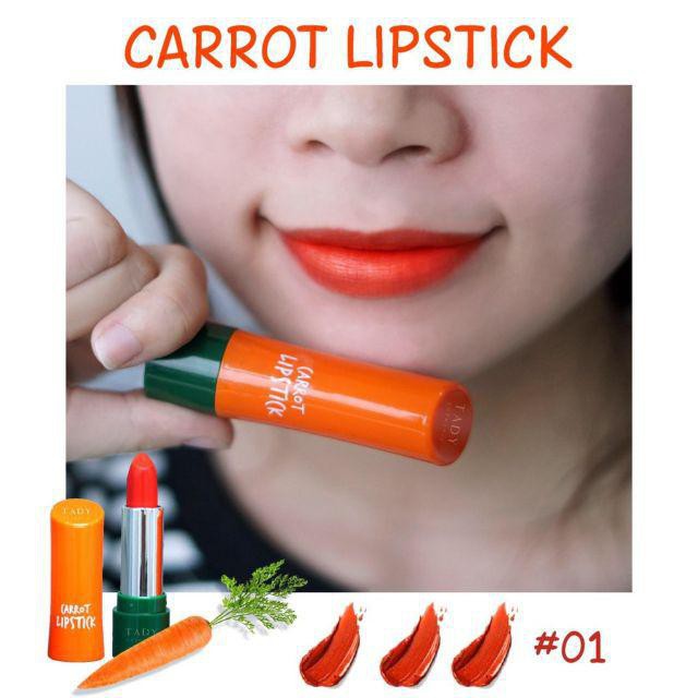 Son sáp siêu lì và mịn môi Carrot Lipstick Magic Coulor Kiss Beauty