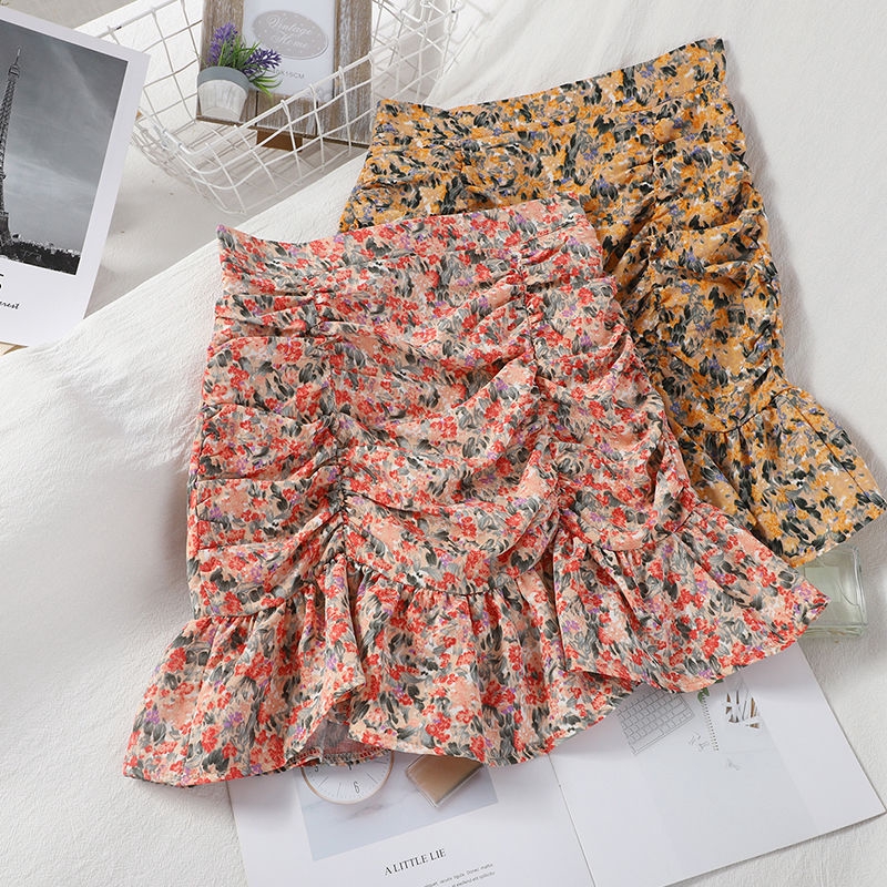 Chân Váy Chữ A Lưng Cao Hoạ Tiết Hoa Phong Cách Retro | BigBuy360 - bigbuy360.vn