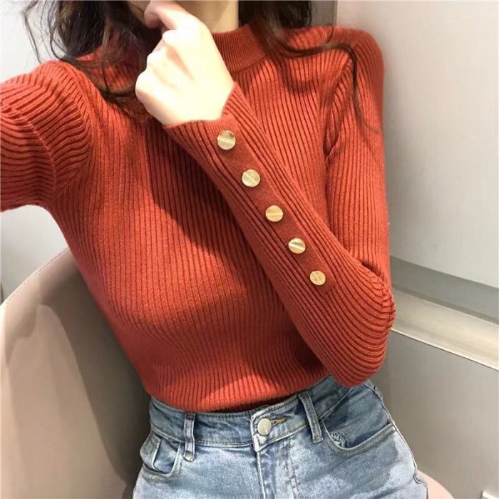 Áo Sweater cổ lọ dáng ôm thời trang mùa thu thanh lịch | BigBuy360 - bigbuy360.vn