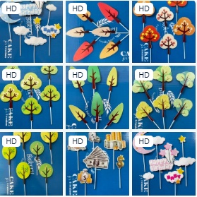 Set Cắm Giấy Trang Trí Bánh