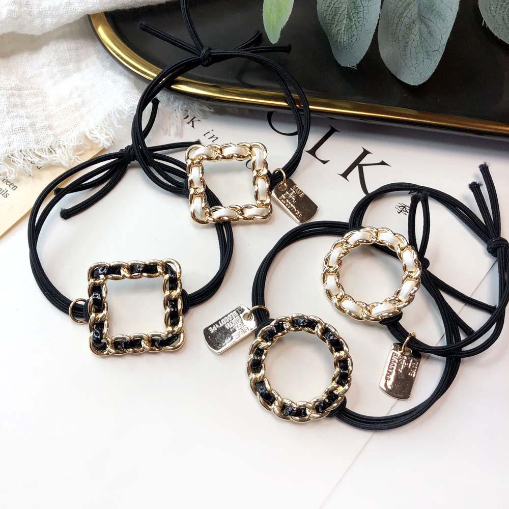 Dây Cột Tóc Họa Tiết Hình Học Đơn Giản Cho Nữ