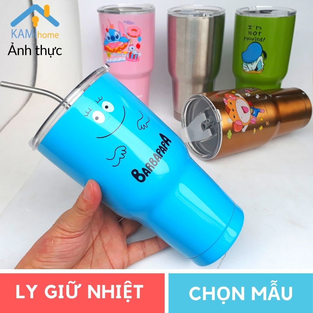 Ly giữ nhiệt Thái Lan 900ml đã kèm Ống hút bình cốc cách nhiệt inox cao cấp