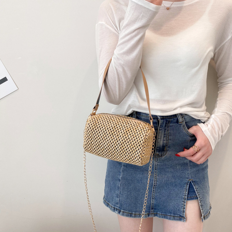 Túi Cói Xách Tay Phong Cách Hàn Quốc Thanh Lịch Dành Cho Nữ