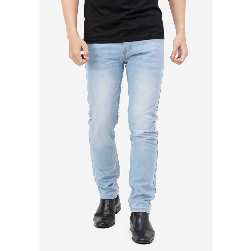 Quần jeans Titishop QJ160 wash bạc màu xanh da trời