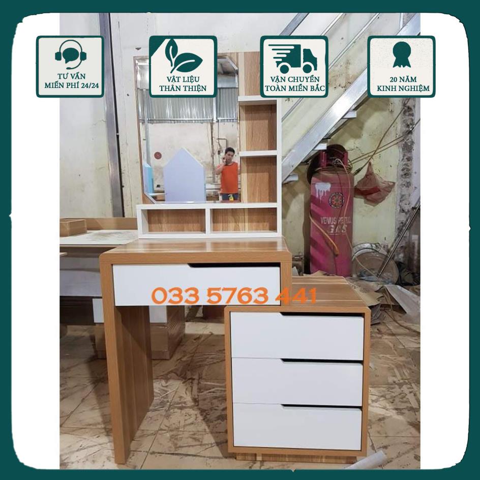 Bàn phấn bàn trang điểm tăng giảm kích thước gỗ MDF phủ melamine - bàn trang điểm thông minh