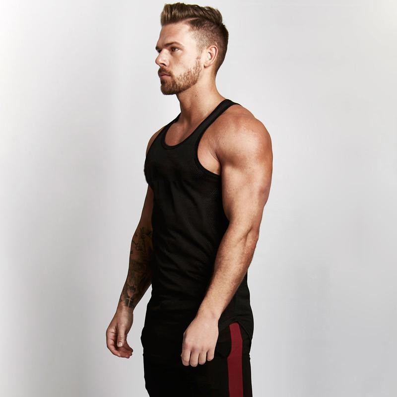 Men's Summer Mesh Quick-drying Plus Size Loose Solid Color Vest