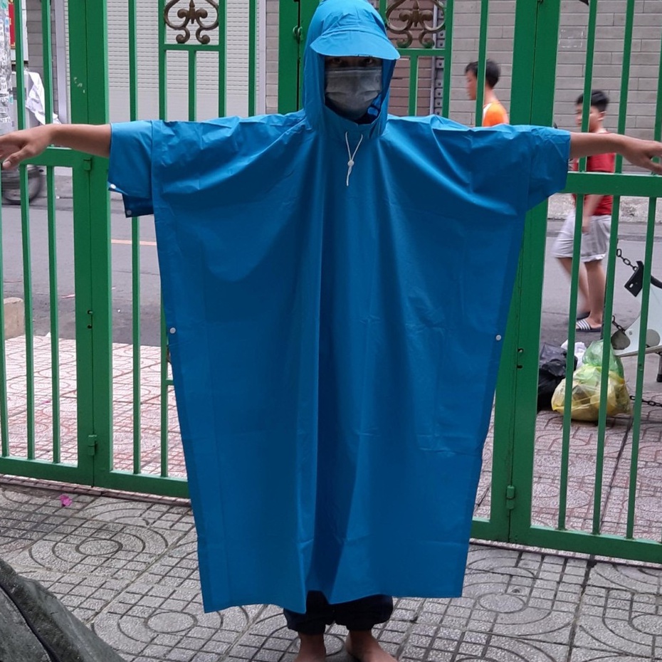 Áo mưa cánh Dơi Vải Nhựa Cao Cấp ( Màu Xanh dương ) Hàng Công ty