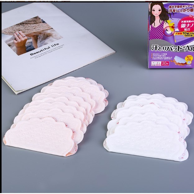 Set 2 miếng dán thấm hút ngăn mồ hôi nách khử mùi diệt khuẩn phân tử bạc, miếng dán vùng nách áo chống thấm tiết mồ hôi