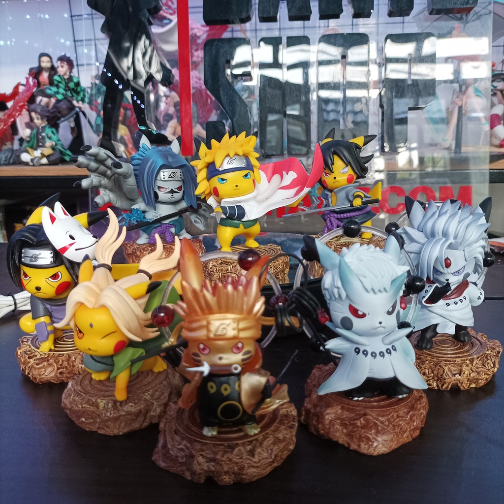 Mô Hình Naruto Nhân Vật Pikachu Naruto, Opito, Madara, Sasuke