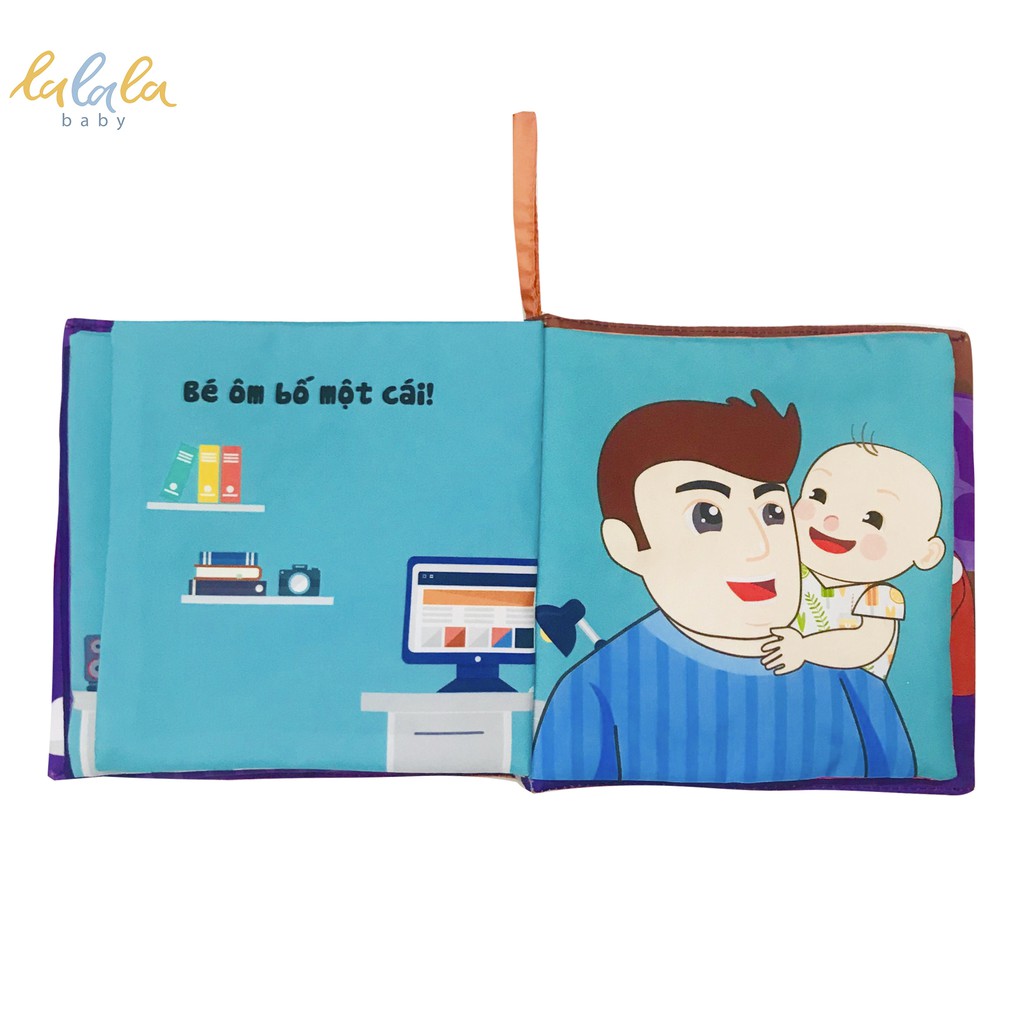 [LIFEMALL9915 - 12% đơn 99K] Sách vải cho bé Lalala baby đa tương tác Cái ôm diệu kì, kích thước 18x18cm, 12 trang