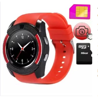 Đồng hồ thông minh Smart Watch V8 mặt tròn có sim, thẻ nhớ nghe nhạc, chụp hình