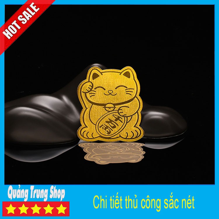 Miếng dán mèo thần tài mạ vàng, chiêu Tài Lộc, May Mắn, Bình An | BigBuy360 - bigbuy360.vn