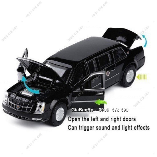 XE MÔ HÌNH SẮT 1/32 XE TỔNG THỐNG MỸ CADILLAC BEAST ONE - ĐEN - 9659.1