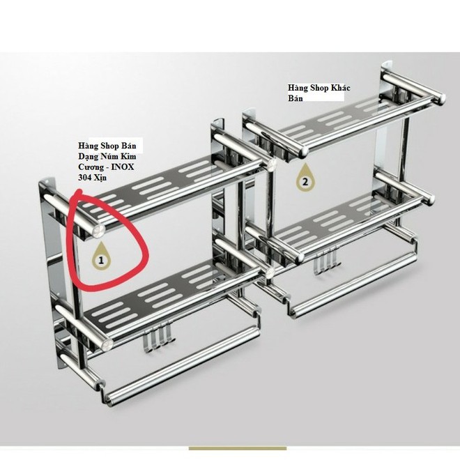 Kệ Treo Khăn Tắm 2 Tầng SUS304, Kệ Nhà Tắm Đựng Đồ Đa Năng ( Tặng Kèm Bộ Vít Nở Lắp Đặt Không Cần Khoan )