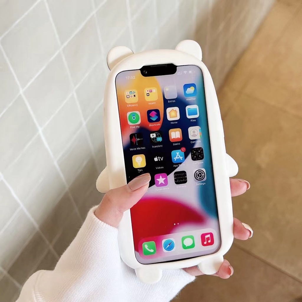 Ốp Điện Thoại Silicone Hình Gấu Trúc 3D Cho iPhone 13 Pro Max iPhone 12 Pro Max iPhone 11 Pro Max iPhone 7 8 Plus SE 2020 Xs Max XR