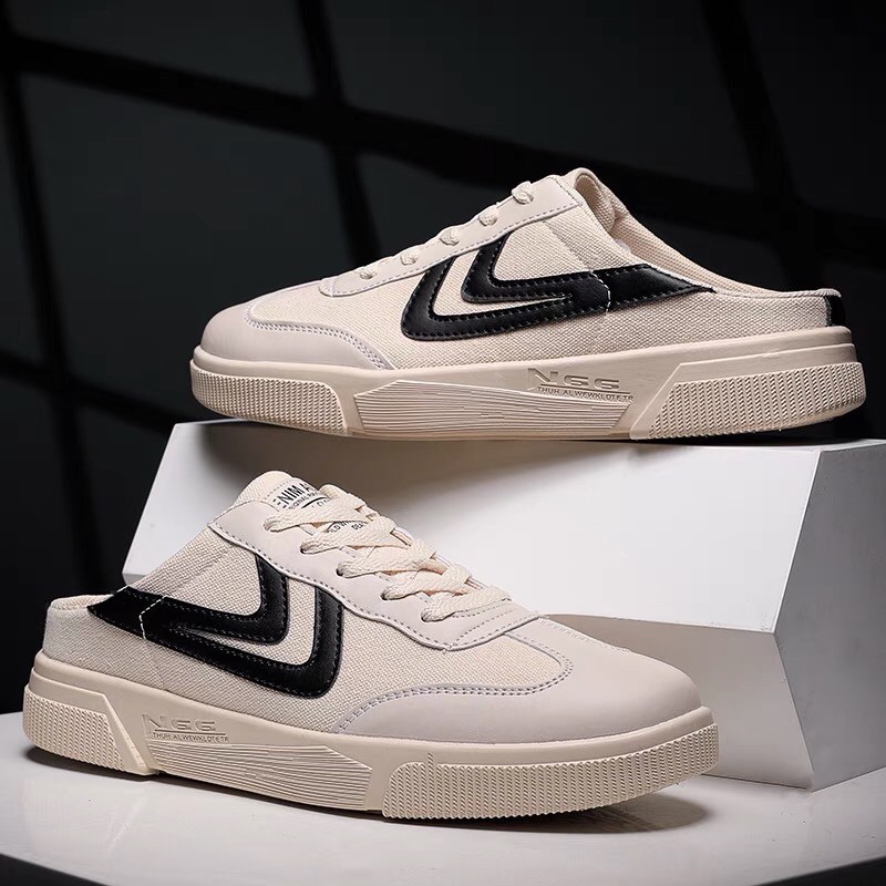 Giày sục nam không gót có feedback khách ở cuối hình luôn