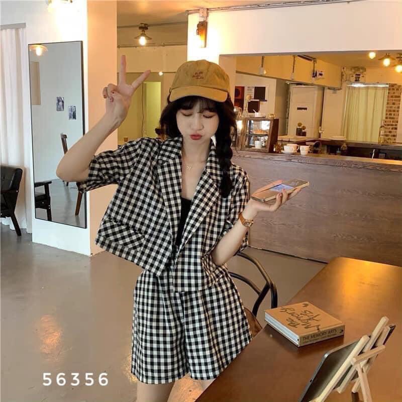 Set vest kẻ caro cực sinh ạ S98 | BigBuy360 - bigbuy360.vn