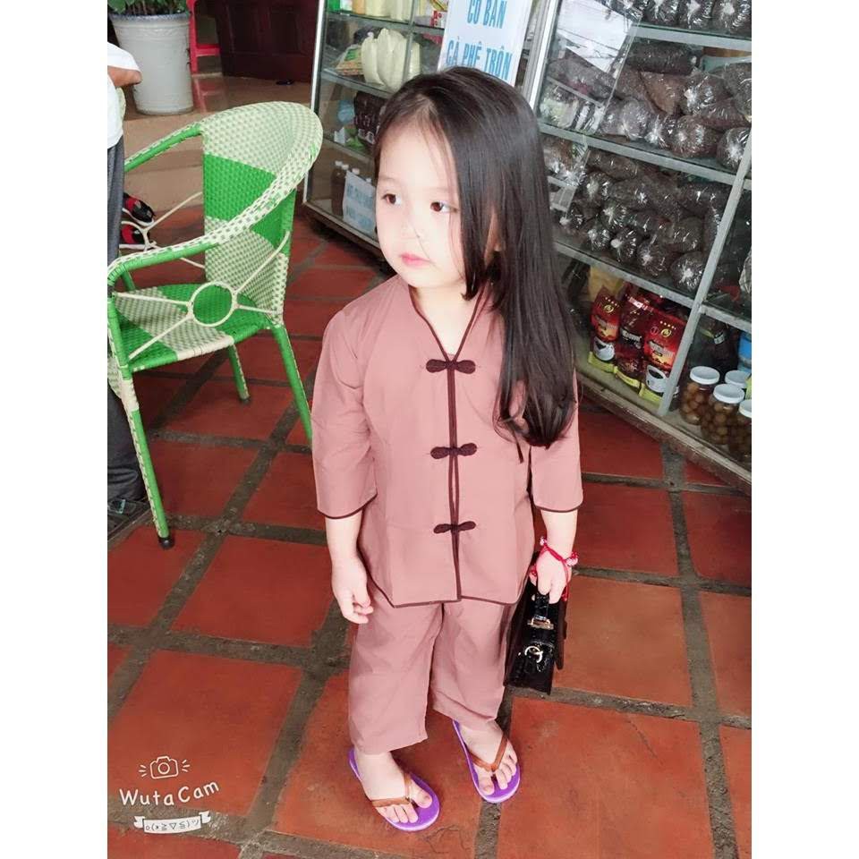 Áo lam đi chùa cho bé gái từ 10-35kg