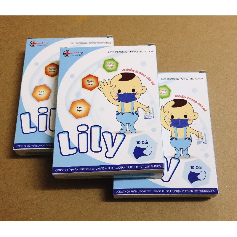 Khẩu Trang Em Bé Lily Hộp 10 Cái