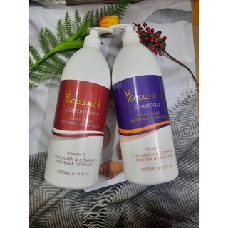 Dầu gội xả phụ hồi tóc hư tổn v76 collagen italy 2000ml