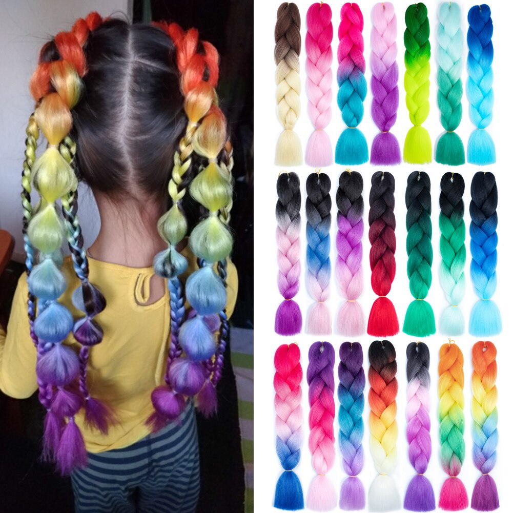 24 "Jumbo Braids Tóc Tổng Hợp Bện Tóc Nối Dài Cho Nữ Móc Jumbo Bím