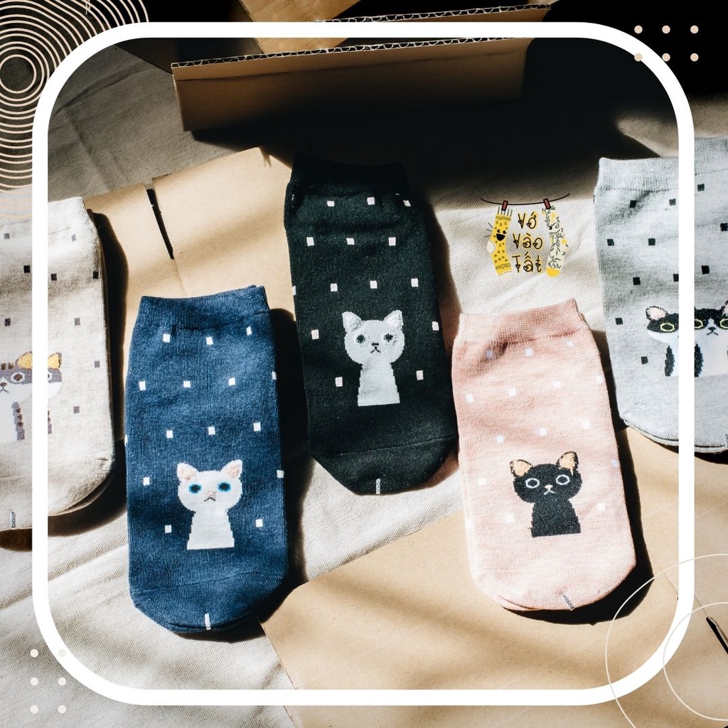 TẤT VỚ CỔ NGẮN MÈO ĐÁNG YÊU