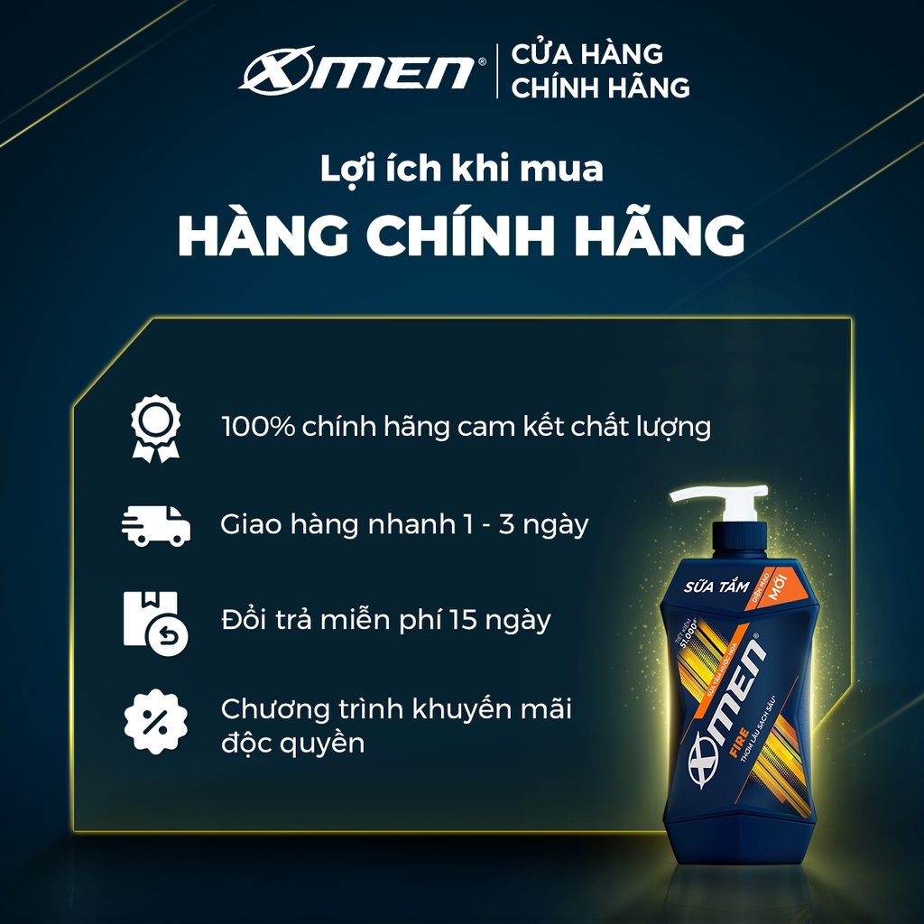 [Mã COSMEN giảm 8% đơn 250K] Sữa Tắm X-Men Nước hoa Fire 650G