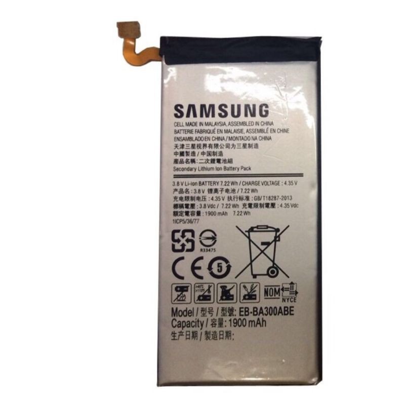 Pin xịn Samsung Galaxy A3 2015 (A300) dung lượng 1900mAh xịn bảo hành 6 tháng.