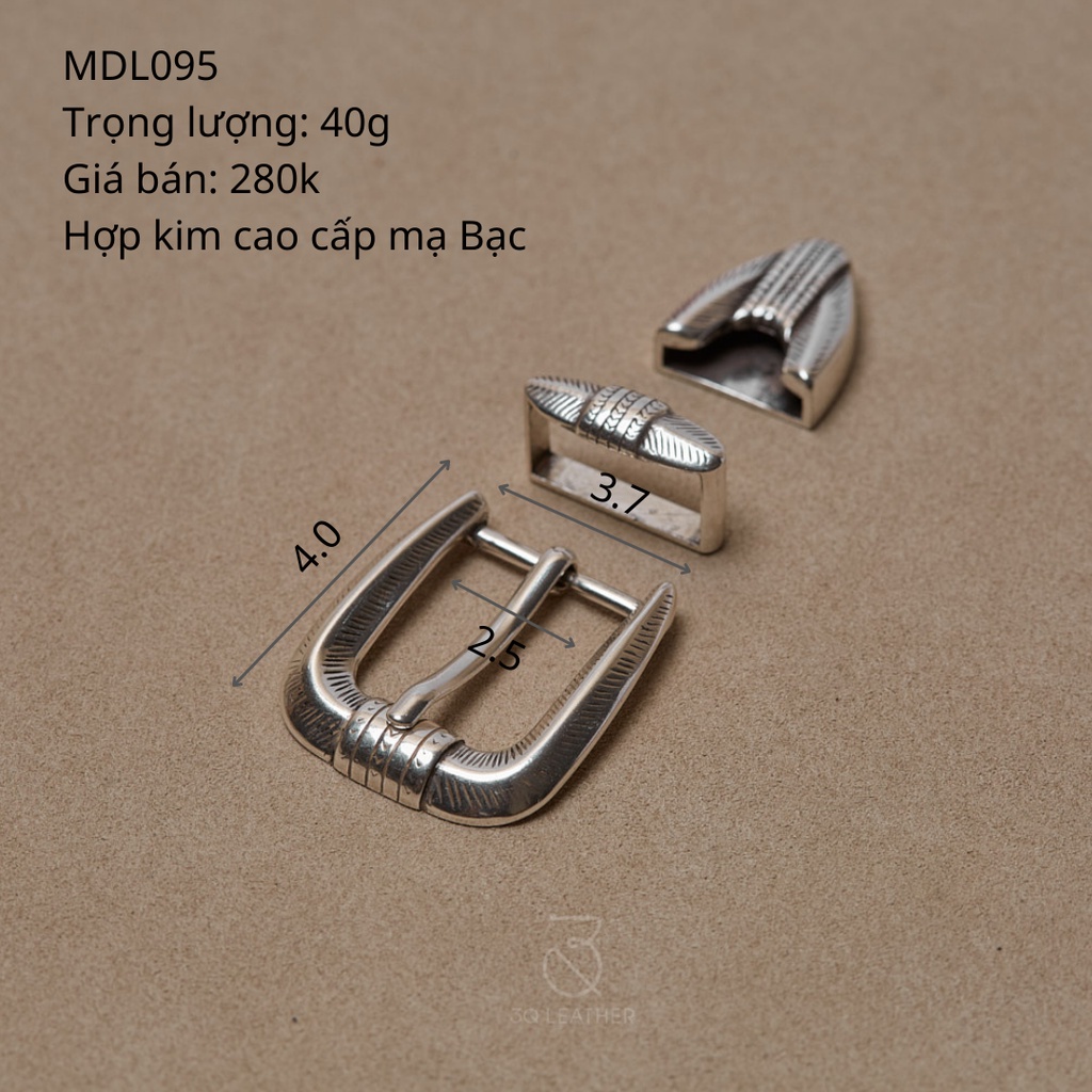 Mặt dây lưng Nam Nữ màu Bạc, mã MDL095, size 25mm, chất liệu Hợp kim cao cấp mạ Bạc, mặt thắt lưng nam