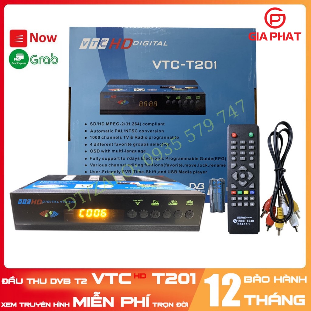 Combo 05 Đầu Thu Truyền Hình Số Mặt Đất DVB T2 VTC T201 Model 2021