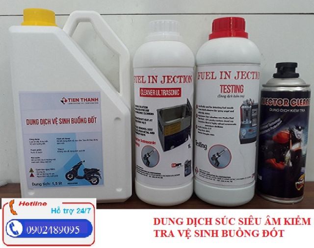Dung dịch súc rửa siêu âm và kiểm tra kim phun
