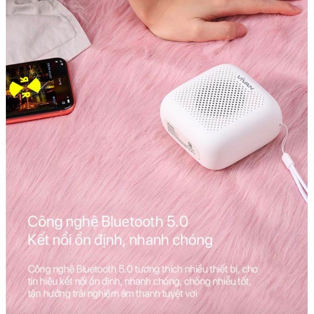 Loa TWS Bluetooth 5.0 VIVAN Chống Nước IPX5 Công suất 5W 1800mAh Playtime đến 10H -VS1-BH 1 năm 1 đổi 1 CHÍNH HÃNG