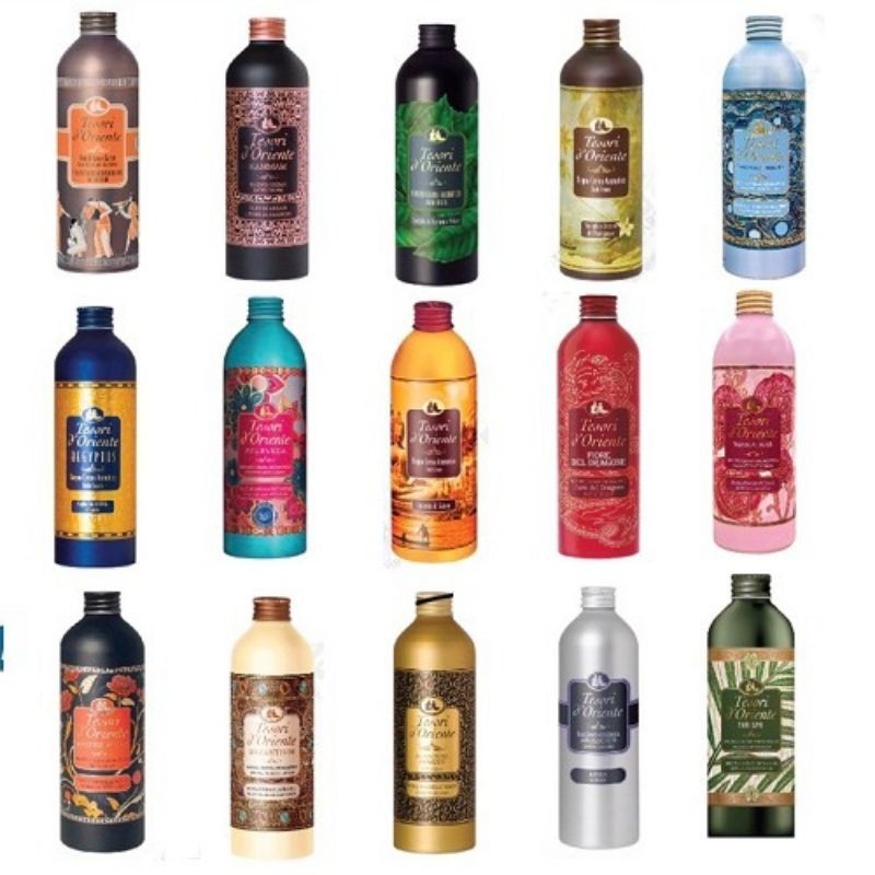 Sữa tắm nước hoa xích tesori d'Orienle chai nhôm kèm vòi 500ml đủ mùi