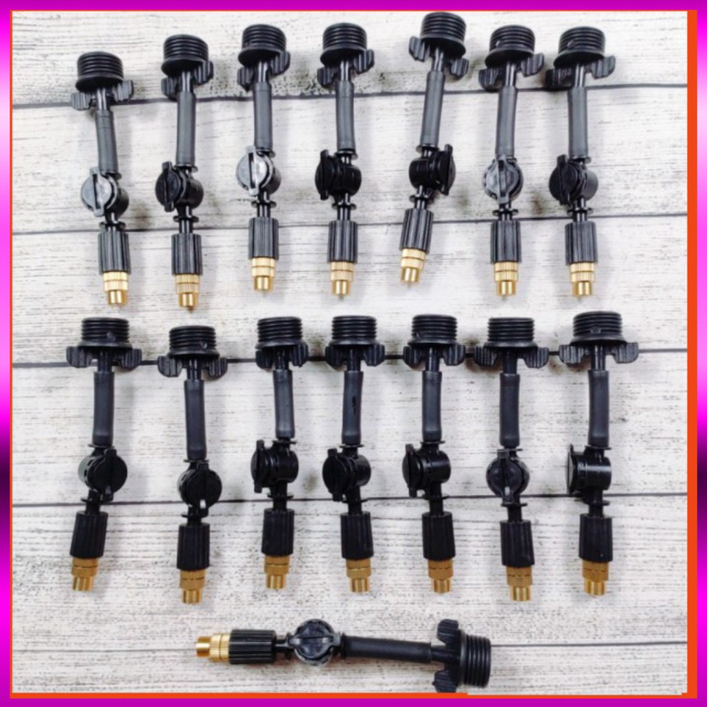 [GIÁ TỐT] 15 Béc phun sương 1 tia đồng,kèm chống nhỏ giọt và ren 21mm dùng tưới cây, tưới lan