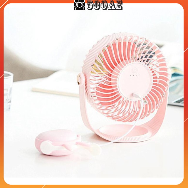 Quạt để bàn tích điện (dùng 7 tiếng liên tục )quay 360 độ mã Y F12 dung lượng 2000mah -Chính hãng yoobao