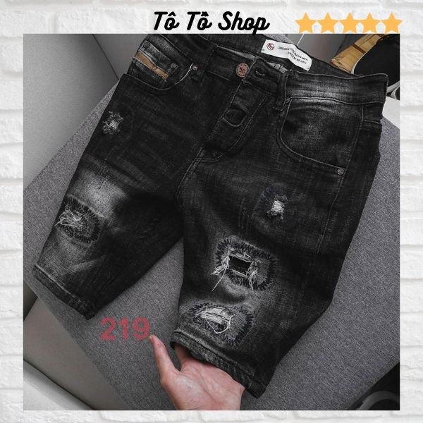 Quần Short Nam Rách❤️FREESHIP❤️ Quần Short Bò Nam Cao Cấp - Sọt Jean Co Giãn Mẫu Mới Hàng VNXK Tô Tồ Shop-QSJN02-Mã 219