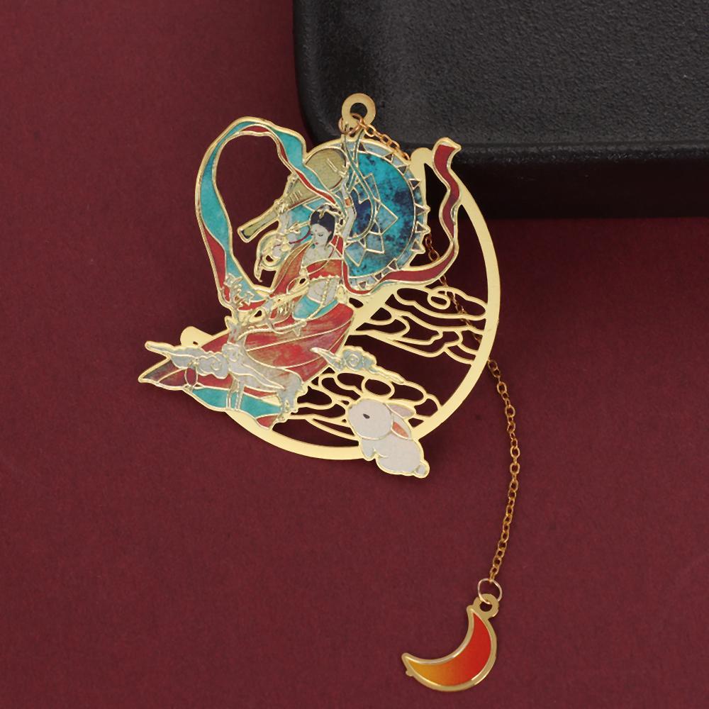 Thẻ Đánh Dấu Sách Bằng Đồng Thau Màu Cầu Vồng Phối Tua Rua Phong Cách Trung Hoa