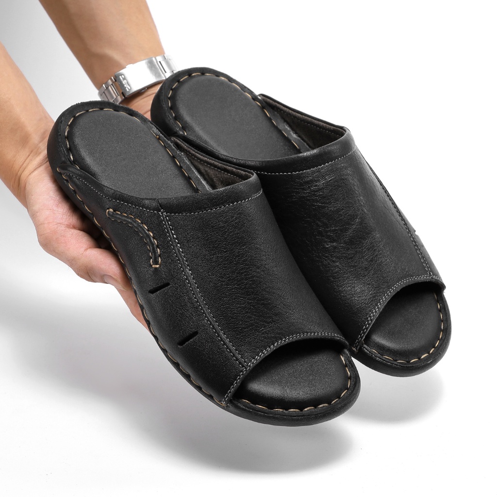 Dép Nam Quai Ngang Da Bò Thương Hiệu Vua Giày PA16